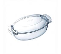 PYREX® CLASSIC VIDRIO Cacerola Vidrio Tapa 39X23X15CM - 5,8L Transparente Brillo Fabricado en Francia Resistente a rayaduras Transparente