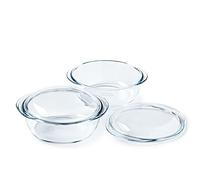 Pyrex® Colección 4 en 1| Olla de vidrio borosilicato | Juego de 2 | Cocinar al vapor, cocina rápida y sabrosa, compatible con microondas y lavavajillas (juego de 2 cazuelas de 2,3 L)