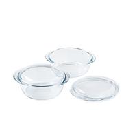 Pyrex® Colección 4 en 1| Olla de vidrio borosilicato | Juego de 2 | Cocinar al vapor, cocina rápida y sabrosa, compatible con microondas y lavavajillas (juego de 2 cazuelas de 1,6 L)