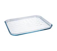 PYREX® COOK&ENJOY Molde Plano Horno Boro 33x27x2CM Transparente Brillo Fabricado en Francia Resistente a rayaduras