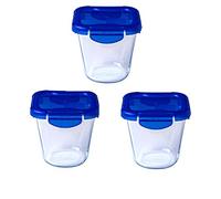 Pyrex Cook & Go - Juego de 3 Lunchbox de la misma capacidad (3 x 0,8 L, Pasta Box) - Especial para llevar con tapa hermética y hermética - Compatible con horno, microondas y lavavajillas