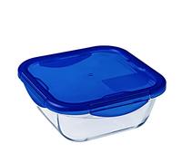 Pyrex Cook & Go Recipiente Cuadrado 16X16x6CM 80CL con Tapa Cook&GO, Azul