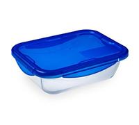 Pyrex Cook & Go Recipiente Rectangular 25X19CM 170CL con Tapa Cook&GO, Azul, 4.19 cm