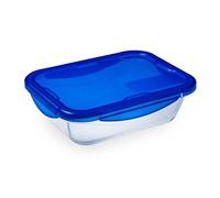 Pyrex Cook & Go Recipiente Rectangular 25X19CM 170CL con Tapa Cook&GO, Azul, 4.19 cm