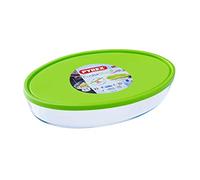 Pyrex Cook & Store - Fuente oval para horno en vidrio borosilicaro extra resistente, con tapa para conservación en frigorífico o congelador, 35X24cm - 3L
