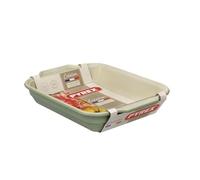 PYREX Creation, Bandeja de horno rectangular de cerámica, 37x28 cm, verde salvia