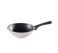 Pyrex Expert Wok de 28 cm, Acero Inoxidable, Negro y Gris, 0 cm