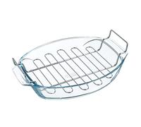PYREX Fuente Oval con Rejilla 39X27X9 CM PX, Acero Inoxidable, Multicolor