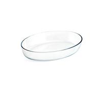 Pyrex Fuente Oval de Vidrio Borosilicato, Transparente, 35x24x6 cm, 3.1L, Resistente a Choques Térmicos hasta 240°C, Apta para Horno y Congelador