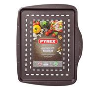 Pyrex Asimetria - Bandeja rectangular de pizza, 37 cm, color negro