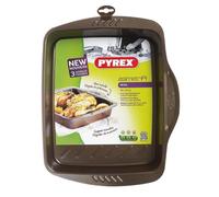 Pyrex Fuente Rectangular 30X24Cm Asimetria, Acero, Negro, 2.22 cm