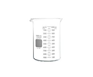 PYREX Griffin Borosilicate Glass Beaker - Low Form Graduated Measuring Beaker with Spout - Premium Scientific Glassware for Laboratories, Classrooms or Home Use - PYREX Chemistry Glassware, 1L, 2 P/k
