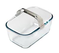 PYREX Ideal - Freidora de aire de vidrio para horno de 20 x 14 cm con mango desmontable de acero inoxidable para freidoras de aire de doble canasta, vidrio de borosilicato ultra resistente, 1,5 L