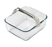 PYREX Ideal - Freidora de aire de vidrio para horno de 20 x 18 cm con mango desmontable de acero inoxidable para freidoras de aire de una sola canasta, vidrio de borosilicato ultra resistente, 2 L