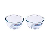 Pyrex - Juego de 2 cuencos redondos de cristal (0,5 L, apto para horno y microondas, transparente