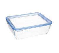PYREX® PURE GLASS Hermético Rectangular Boro 24x19x8CM - 2,6L Transparente Brillo Tapa 4 cierres herméticos 100% Reciclable