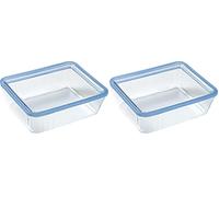 Pyrex Pure Glass - Recipiente Rectangular Hermético con Tapa 24X19X8Cm - 2,6L, Transparente, Estandar (5424006) (Paquete de 2)