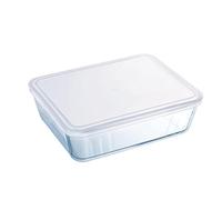 Pyrex Plato rectangular 242P000/5046 1,5 l de vidrio con tapa de plástico apto microondas