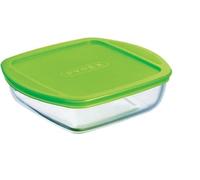Pyrex RECIP CUAD 20X17X5,5CM C/T Verde C&S PX Recipiente con Tapa, Multicolor, 20 x 15 x 5,5 cm