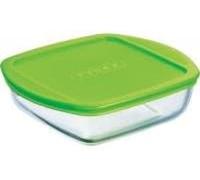 Pyrex RECIP CUAD 20X17X5,5CM C/T Verde C&S PX Recipiente con Tapa, Multicolor, 20 x 15 x 5,5 cm