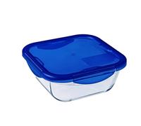 Pyrex Cook & Go - Recipiente Cuadrado con Tapa 100% hermética, para Contener Alimentos, Apto para Horno y microondas, 21 x 21 x 8 cm, Capacidad de 2 l