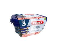 Pyrex Set 3 recipientes cuadrados Cook&Store Pyrex. Transparente