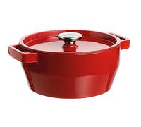 Pyrex Slow Cook - Cacerola De Hierro Fundido Redonda, 28 cm, 6,3 L, Todos los Fuegos, Color Rojo