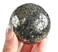 Pyrite Quartz Crystal Ball Crystal Orb Sphere Chic Pyrite Crystal Sphere Decorative Accessory for Home Living Office,50~60mm
