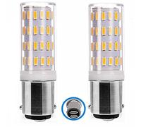 PYRJIN Ba15d led 12v 24v Bombillas 5W, B15 Doble Bayoneta, AC/DC 12v-24v, Equivalentes HalóGenas De 45 Vatios, luz Blanco Cálido 3000K, para iluminación del Barco, RV, Máquina de Coser. (2 Piezas)