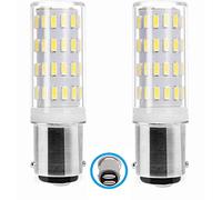 PYRJIN Ba15d led 12v Bombillas 5W, AC/DC 12v-24v, Doble Bayoneta, Equivalentes HalóGenas De 45 Vatios, luz Blanco Frío 6000K, para iluminación del Barco, Máquina de Coser.(2 Piezas)