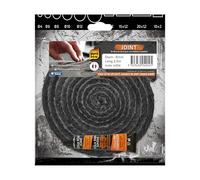 PYRO FEU Junta refractaria 8mm x 2,5m + Tubo Pegamento, Fibra de vídrio, Negra, estandar