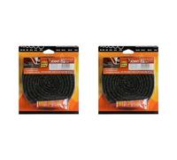 PYRO FEU Junta refractaria 8mm x 2,5m + Tubo Pegamento, Fibra de vídrio, Negra, estandar (Paquete de 2)