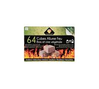 Pyrofeu 15763-12 - Cubos Naturales Cheminett para encender barbacoas, chimeneas y Estufas (64 Unidades) | De Madera y Cera Vegetal, Alto Poder calorífico sin Olor | Seguros, fiables y fáciles de Usar