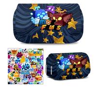 PyrrlicToy Anime Estuche de Lápices, 60pcs Fruit Pegatinas, Fruit Bolsa de Papelería, Estuche para Lápices De Dibujos Animados para Niños