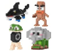 PyrrlicToy Bloques Construccion Italian Brain 4 Bloques de Construcción de Italian Brain Miniatura Ladrillos de Animales Mini Building Blocks Set para Jugar y Exponer Regalo para Niños Adultos