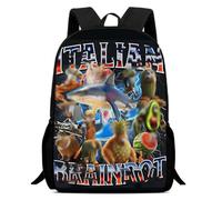 PyrrlicToy Mochila Escolar para Niños, Mochilas Infantiles, Italian Brain 3D Estampado Mochila, Bolsa Viaje Ligero, Bolsa Mochila de Dibujos Animados para Niño Cumpleaños Regalo