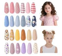 PYRUVAE 24 Piezas Pinzas Pelo Niña Estampado Floral Para Niñas Bebés Pequeños Clips de Arcos de Pelo Antideslizante Envuelto pelo para bebés niñas niños-Lana Color Sólido