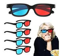 PYRUVAE 5 Piezas Gafas 3D Rojas y Azules para Cine en Casa, Películas y Juegos - Gafas Anaglifo Universales de Alta Definición para Imágenes y Vídeo 3D en TV y PC