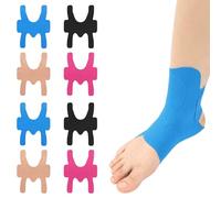 PYRUVAE 8 Piezas Cinta Kinesiológica para Tobillo Precortada, Vendaje Neuromuscular Elástico e Impermeable para Soporte Deportivo para Correr y Fútbol, Unisex, 23x18cm (4 Colores)
