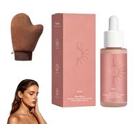 PYRUVAE Aceite Autobronceador Facial y Corporal con Guante Aplicador, Gotas Bronceadoras para un Bronceado sin Sol Natural y Uniforme, Kit de Autobronceado Efecto Sunless Glow, 50ml