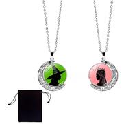 PYRUVAE Collares de corazón Wicked - Collar de la amistad Wickedd con colgantes ajustables - Joyas y accesorios de dibujos animados - Regalo de moda para niños y adolescentes