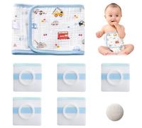 PYRUVAE Faja Hernia Umbilical para Bebé con 5 Almohadillas de Compresión, Cinturón de Soporte Ombligo Ajustable para Recién Nacidos 0-3 Meses, Cintura 40-50cm, Diseño de Vehículos de Construcción
