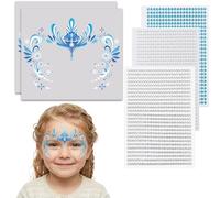 PYRUVAE Tatuaje Facial Reina del Hielo Tatuajes Temporales Princesa del Hielo Tatuaje Facial Piedras de Purpurina Maquillaje Carnaval Accesorios Fiesta de Disfraces Lema Fiesta Copo de Nieve Tatuajes