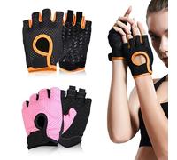 PYSEOSISE 2 Pares Guantes de Gimnasio, Guantes de Fitness Transpirables, Guantes de Entrenamiento Guantes Gym Guantes Gimnasio Mujer y Hombre para Ciclismo Fitness Tracciones Musculación