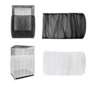 PYSEOSISE 2 Piezas Cubierta Jaula de Pájaros, Colector de Plumas, Rejilla Jaula para Loros Ajustable Cubierta para Jaula de Pájaros Universal Receptor de Semillas para Pájaros, Negro y Blanco