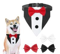 PYSEOSISE Bandana de Esmoquin para Perro, Ajustable Bandana para Perro, Formal de Boda y 3 Piezas Pajarita para Perros Collares Básicos para Perros para Disfraz de Fiesta de Boda