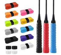 PYSEOSISE Cintas de Agarre de Raqueta, 10 Piezas Cinta de Agarre para Raqueta de Tenis, Overgrip Antideslizante Tenis Bádminton Overgrips Padel con 4 Grip Tenis Anillo de Silicona