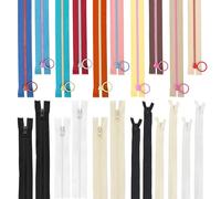 PYSEOSISE Cremalleras de Resina, 22 Piezas de Cremalleras para Coser, 25 cm Cremallera de Nylon Multicolor en Espiral con Anilla Metálica para Bolsos Sastrería Costura Ropa