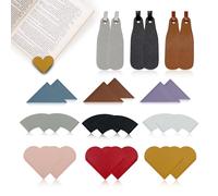 PYSEOSISE Marcapáginas de Cuero, 24 Piezas Marcadores de Libro de Corazón, Marcadores de Página de Esquina Accesorios para Libros para Hombres Mujeres y Amantes de Los