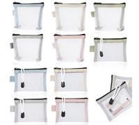 PYSEOSISE Mini Bolsas de Malla con Cremallera, 10 Piezas Pequeñas Bolsas de Malla de Nailon, Transparente Mini Bolsa de Organización para Llaves Lápiz Labial Auriculares